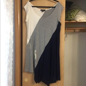 Asymmetrical color block dress